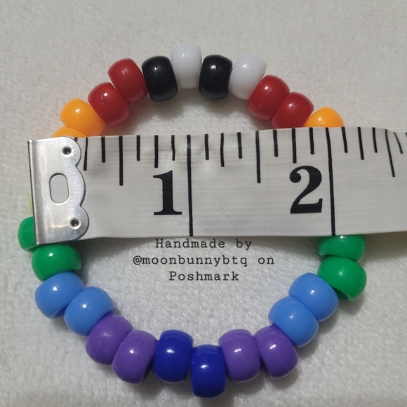 Handmade stacking bracelets "ally" LGBT pride 🏳️🌈 beaded kandi - Picture 9 of 9